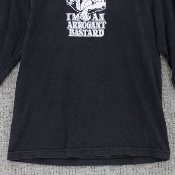 Vintage Stone Brewing Shirt Mens Medium M Black Long Sleeve Big Devil Beer Art - Picture 5 of 9